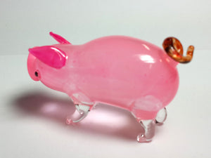 Glass Pink Pig