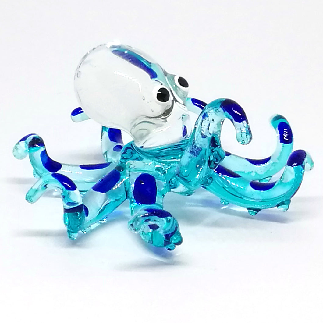 Glass Octopus S, Model 2, Blue ปลาหมึก