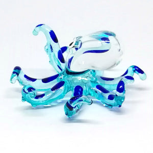 Glass Octopus S, Model 2, Blue ปลาหมึก