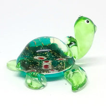 Load image into Gallery viewer, Glass Turtle, Green เต่าประกายเพชรหลังเรียบ
