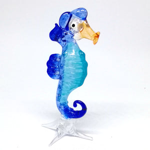 Glass Seahorse S  Blue ม้าน้ำ