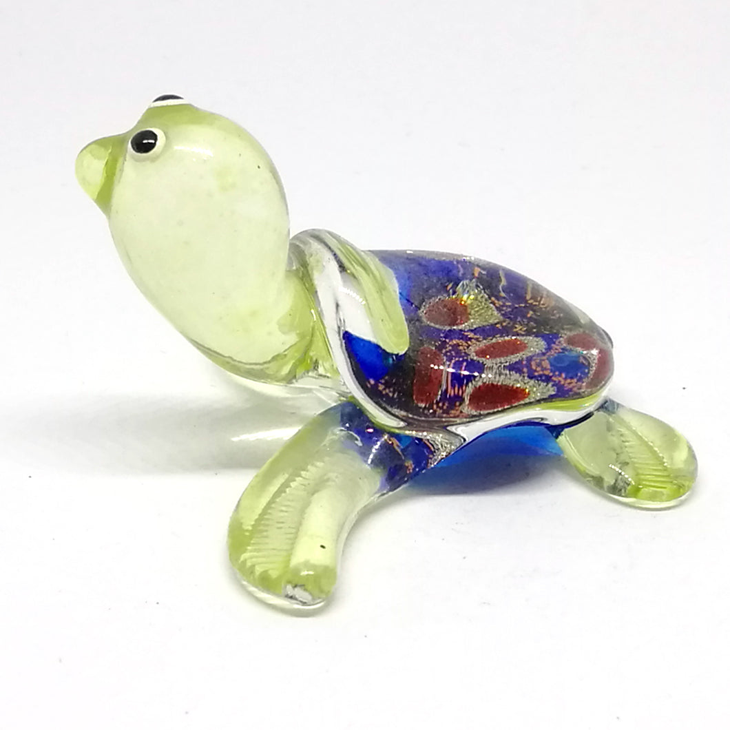 Glass Turtle, Blue เต่าประกายเพชรหลังเรียบ