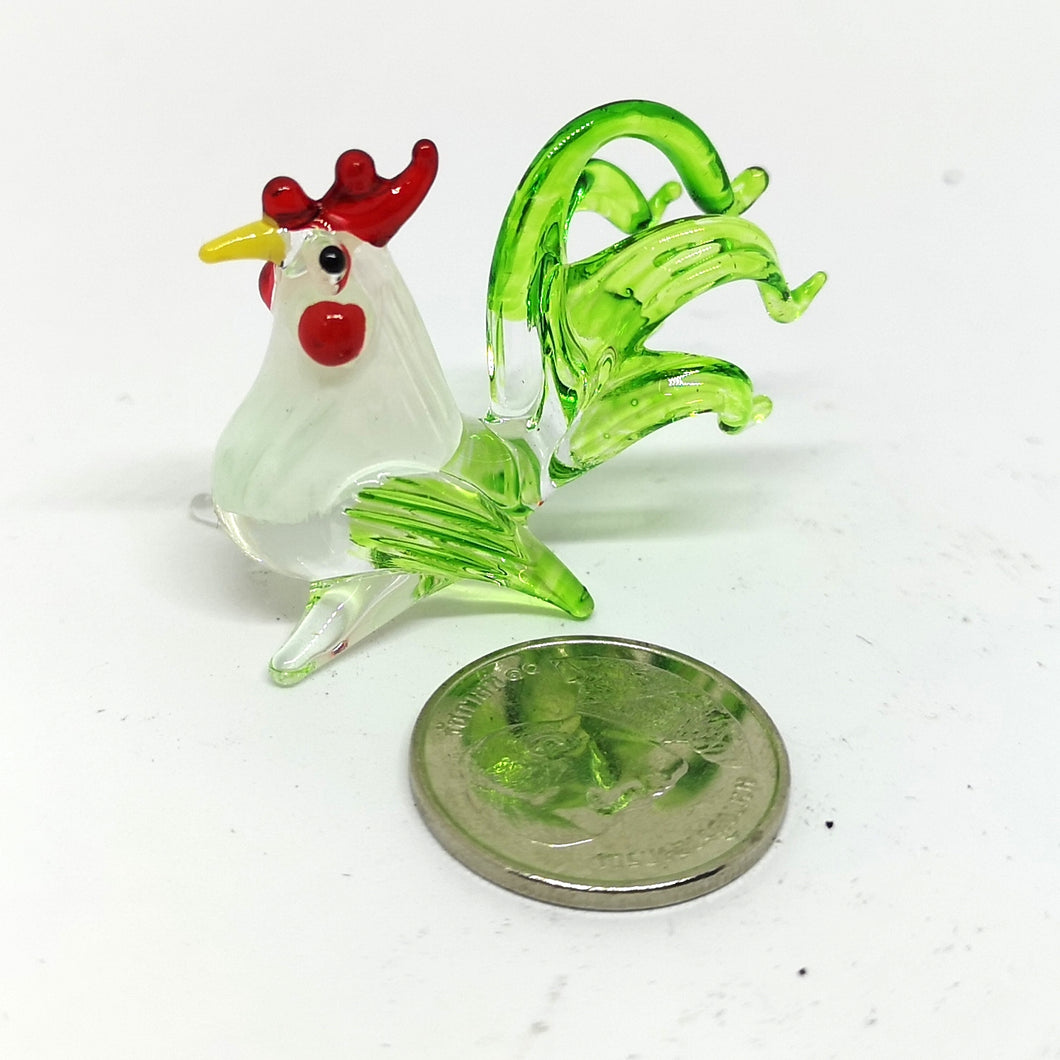 Tiny Glass Mini Chicken, Green ไก่