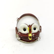 Load image into Gallery viewer, Tiny Glass Owl, Brown นกฮูกตาโตจิ๋ว
