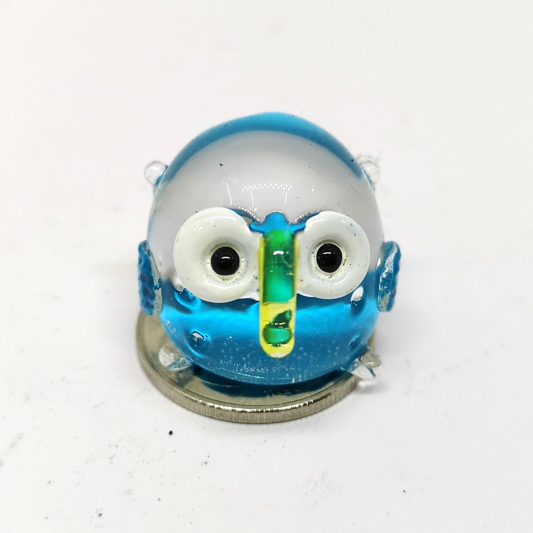 Tiny Glass Owl, Lt Blue นกฮูกตาโตจิ๋ว