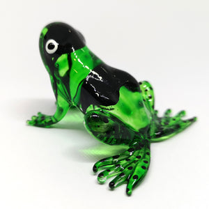 Glass Frog Black Back, Green กบ