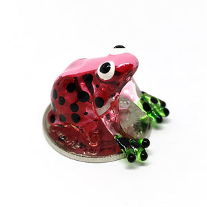 Tiny Glass Fat Frog  Red กบอ้วนจิ๋ว