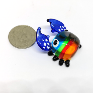 New Tiny Glass Cute Crab Blue