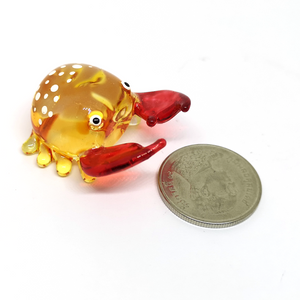 New Tiny Glass Cute Crab Red