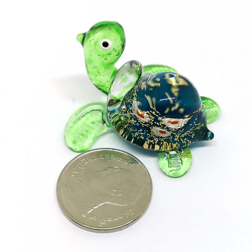 Tiny Glass Turtle Blue SS เต่าประกายจิ๋ว
