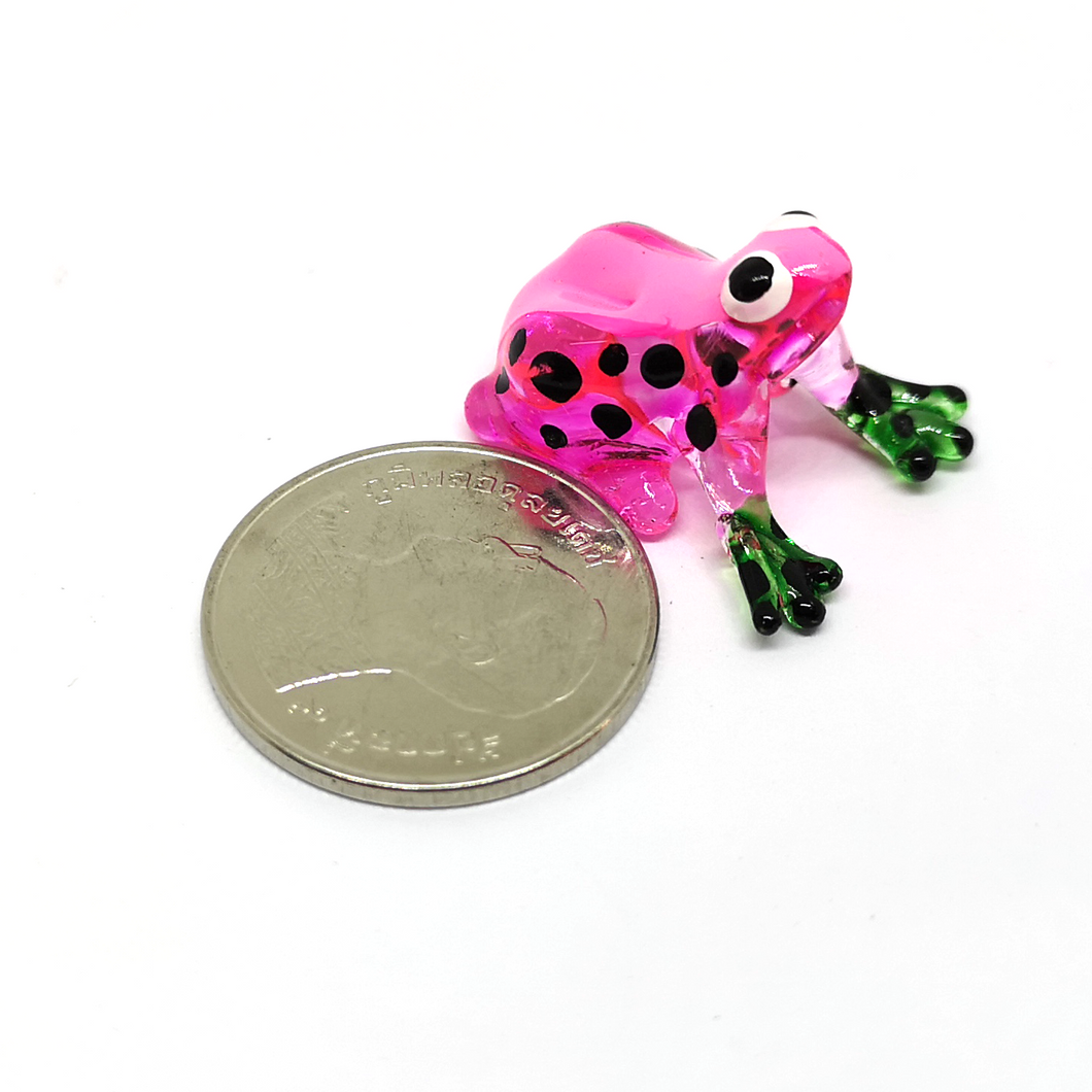 Tiny Glass Fat Frog  Pink กบอ้วนจิ๋ว