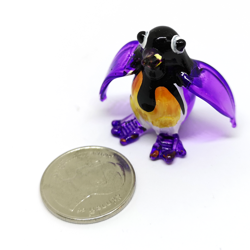 Tiny Glass Stand Penguin Purple เพนกวิน