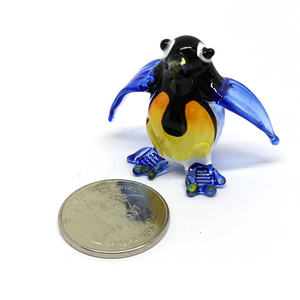 Tiny Glass Stand Penguin Dark Blue เพนกวิน