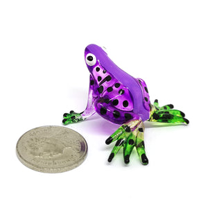 Tiny Glass Fat Frog Purple กบนาจิ๋ว