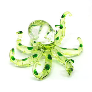 Glass Octopus S, Model 2, Green ปลาหมึก