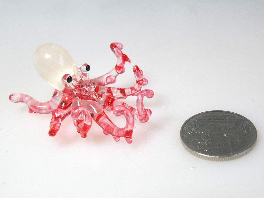 Tiny Glass Octopus SS, Red ปลาหมึก