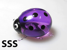 Load image into Gallery viewer, Glass Ladybug SSS, Purple

