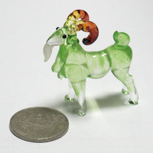 Tiny Glass Goat, Green แพะ