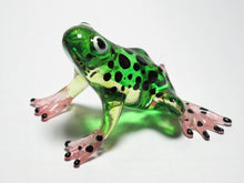 Load image into Gallery viewer, Glass Frog Black Dot, Green กบ
