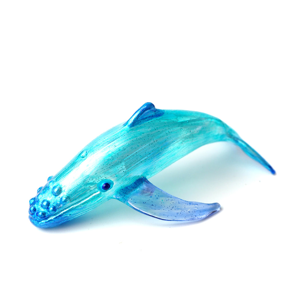 Glass Light Blue Humpback Whale