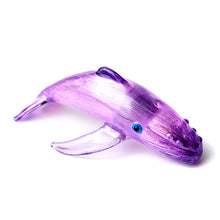 Load image into Gallery viewer, Glass Purple Humpback Whale
