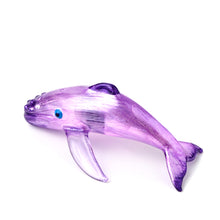 Load image into Gallery viewer, Glass Purple Humpback Whale
