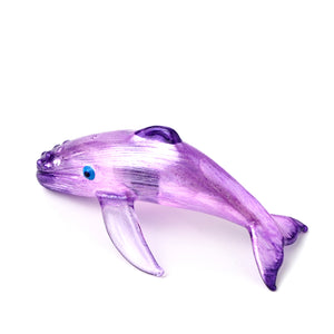 Glass Purple Humpback Whale
