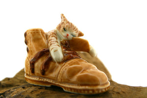 79502NU Brown Cat In Shoe